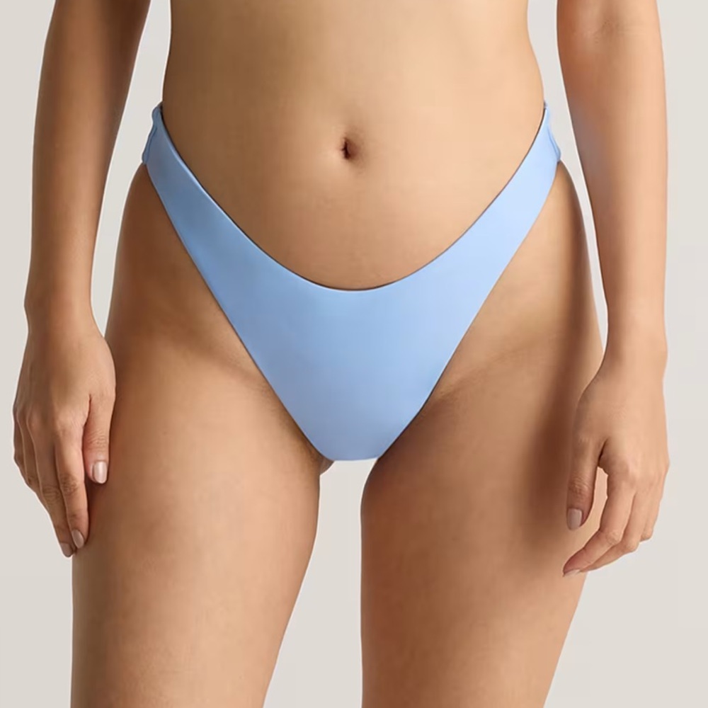 NWT QUINCE Italian High-Leg Bikini Bottom Sky Blue
